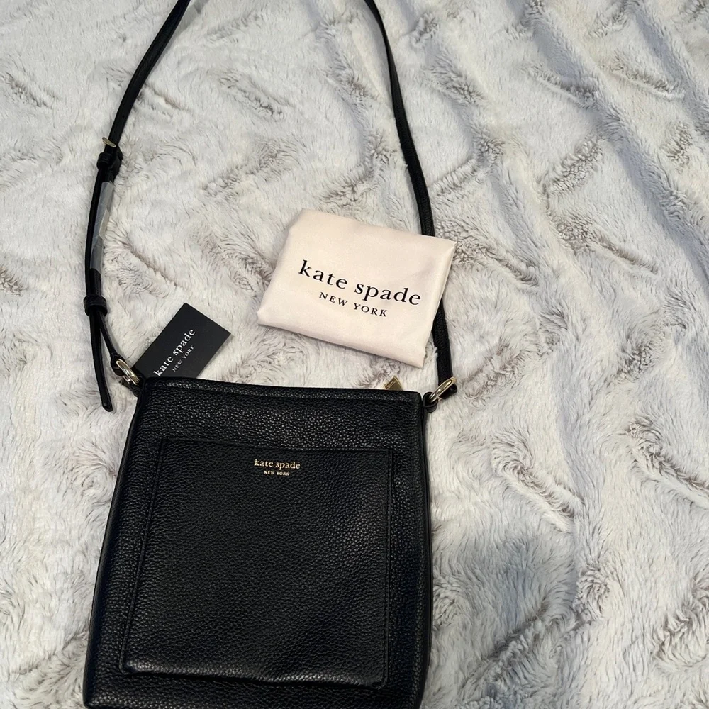 Brand new!  Kate Spade Black Leather Crossbody Bag - Picture 7 of 13